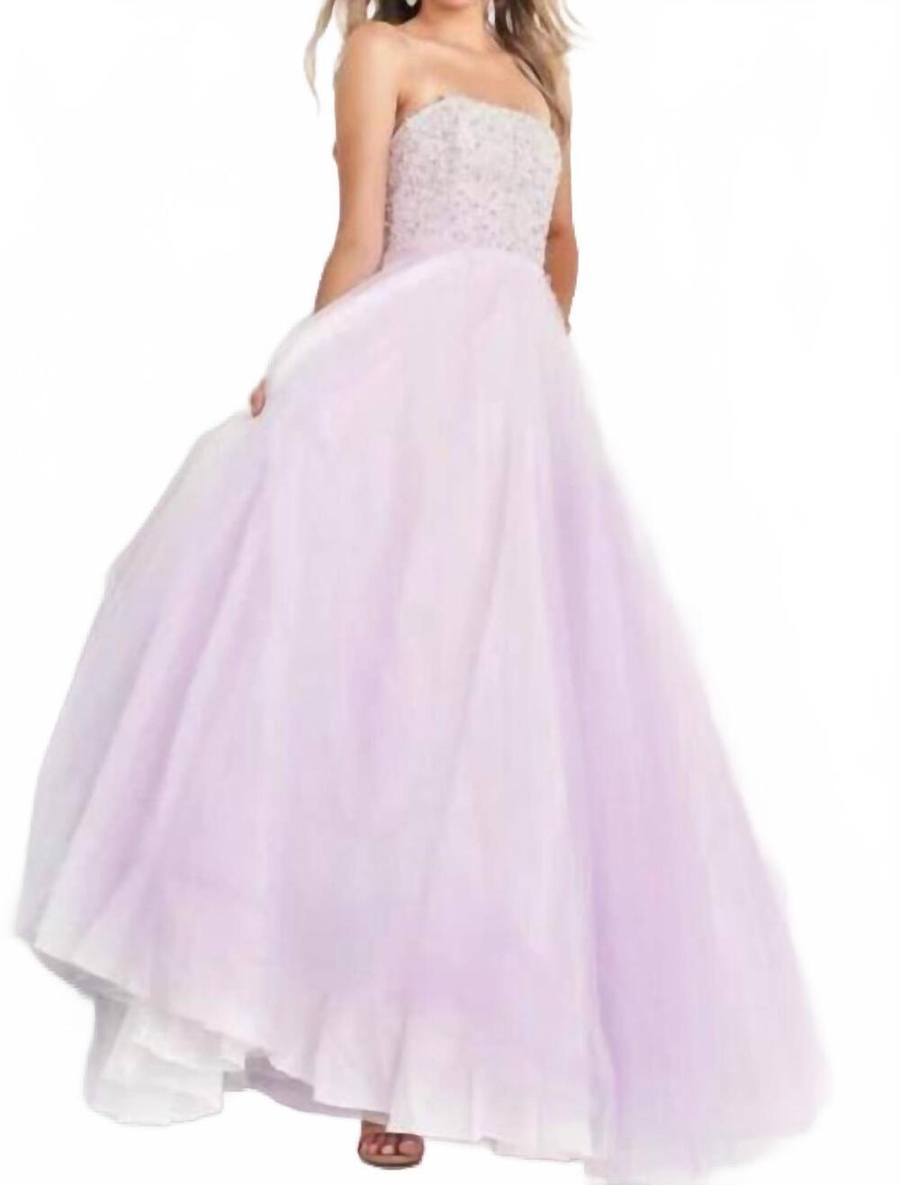 NEW JOVANI kids beaded bodice long ballgown in lilac